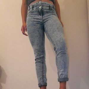 Bright blue wash pants